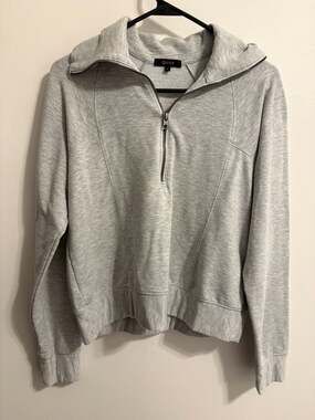 Quince SuperSoft Fleece Half-Zip Pullover Sweatshirt - Heather Grey Small